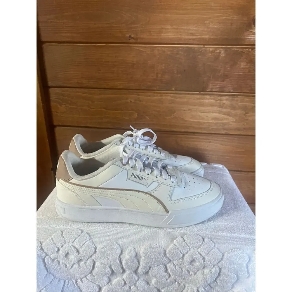 Puma Mens Caven Dime White/Cream/Tan  (384953 17) - Sz 9.5